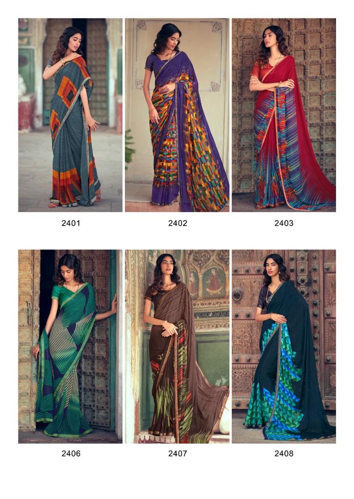 Kashvi Tamanna Silk Latest Fancy Designer Casual Wear Printed Weightless With Border Saree Collection
